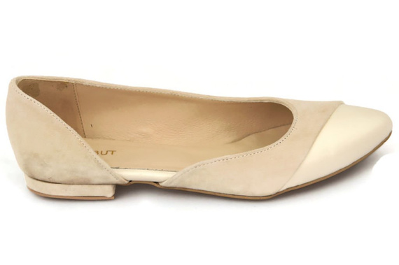 Obuwie Damskie Baleriny Czarne skóra naturalna Zamszowa 131 ElitaBut