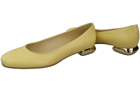 Flat Women's Shoes Pumps Decorative Heel Natural Leather 209 ElitaBut