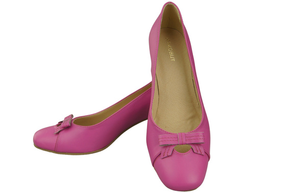 Women's Pumps with a Bow, Natural Leather and Low Heel 203 ElitaBut