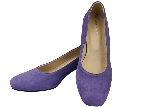 Comfortable Women's Shoes Pumps with Decorative Heel Natural Suede Leather 219 From ElitaBut