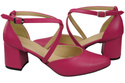 Elegant Leather Sandals with Open Sides on a Stable Heel 218 ElitaBut