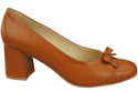 Women's Pumps with a Bow, Natural Leather and Low Heel 203 ElitaBut