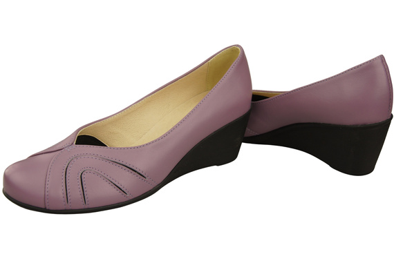 Women's Black Natural Leather Wedge Pumps 828 ElitaBut