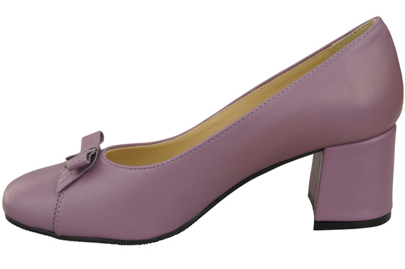 Women's Pumps with a Bow, Natural Leather and Low Heel 203 ElitaBut