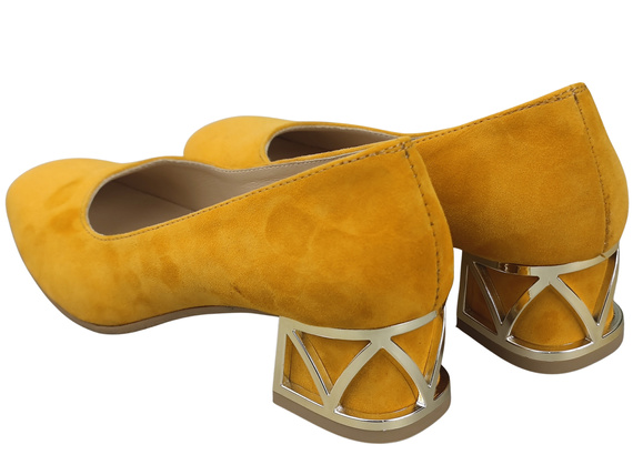 Comfortable Women's Shoes Pumps with Decorative Heel Natural Suede Leather 219 From ElitaBut