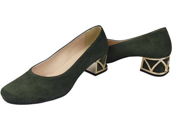 Comfortable Women's Shoes Pumps with Decorative Heel Natural Suede Leather 219 From ElitaBut