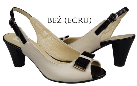 Obuwie Damskie Sandały skóra naturalna Beżowe 843 N ElitaBut