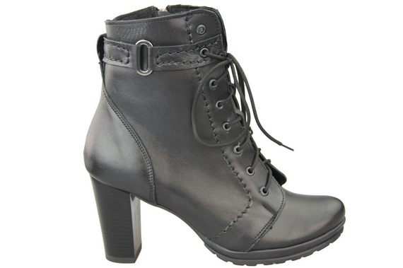 Obuwie Damskie Botki skóra naturalna Czarne 1012 ElitaBut