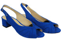 Obuwie Damskie Sandały  skóra naturalna zamszowa Lazurowe 991 ElitaBut