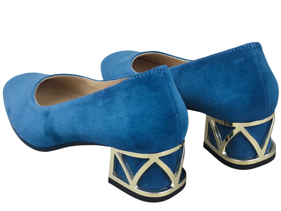 Comfortable Women's Shoes Pumps with Decorative Heel Natural Suede Leather 219 From ElitaBut