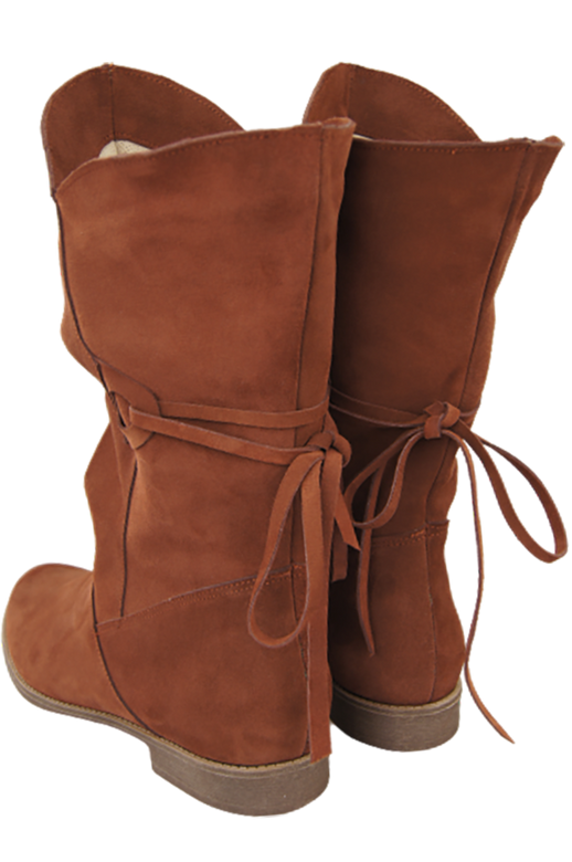 Obuwie Botki Damskie Wiosna / Jesień skóra naturalna welurowa Kasztanowe 999 L ElitaBut