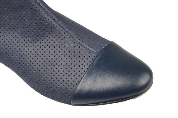 Obuwie Botki Ażurowe Damskie skóra naturalna Granatowe 821 ElitaBut