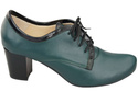 Obuwie Półbuty Damskie Sznurowane skóra naturalna Malachitowe  758 ElitaBut