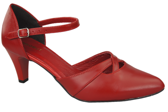 Obuwie Damskie Sandały Czerwone Skóra Naturalna 151 ElitaBut