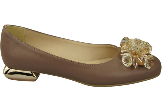 Women's Pumps with Crystals Flat Natural Leather 216 ElitaBut