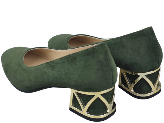 Comfortable Women's Shoes Pumps with Decorative Heel Natural Suede Leather 219 From ElitaBut