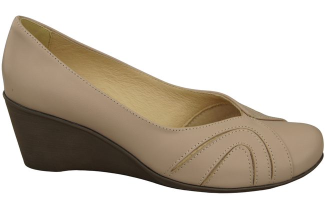 Women's Black Natural Leather Wedge Pumps 828 ElitaBut