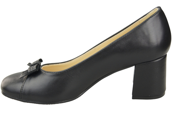 Women's Pumps with a Bow, Natural Leather and Low Heel 203 ElitaBut