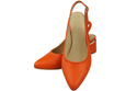 Obuwie Damskie Sandały Pomarańczowe Skóra Naturalna 196 ElitaBut