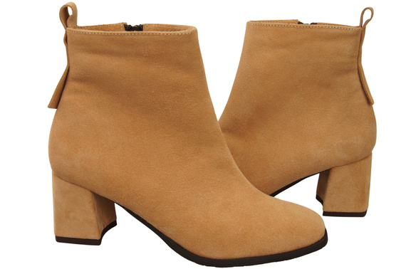 Women’s ankle boots in genuine suede leather, stable block heel, with zipper – 224 ElitaBut