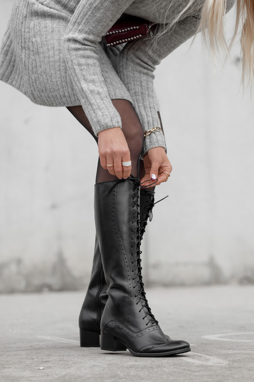 Shoes Women's boots Lace-up natural leather 595 ElitaBut