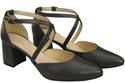 Elegant Leather Sandals with Open Sides on a Stable Heel 218 ElitaBut