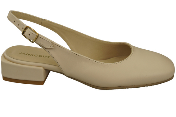 Obuwie Damskie Sandały Beżowe Płaski Obcas Skóra naturalna 206 ElitaBut