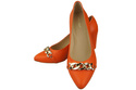 Classic Women's Pumps Shoes made of Natural Leather with a Gold Decorative Chain 200 ElitaBut