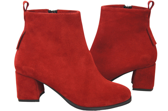 Women’s ankle boots in genuine suede leather, stable block heel, with zipper – 224 ElitaBut