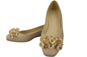 Women's Pumps with Crystals Flat Natural Leather 216 ElitaBut