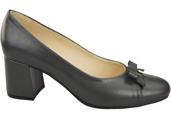 Women's Pumps with a Bow, Natural Leather and Low Heel 203 ElitaBut