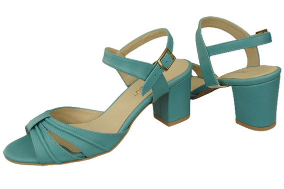Obuwie Damskie Sandały Turkusowe Skóra Naturalna 168 ElitaBut