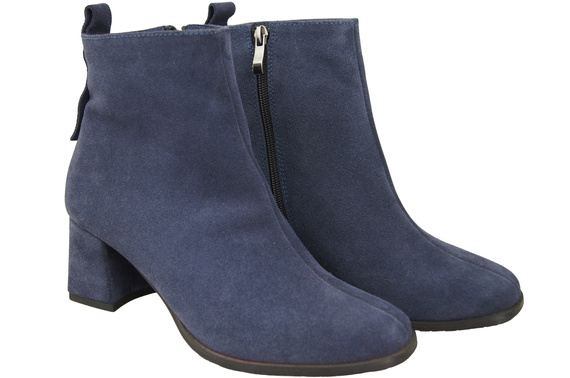 Women’s ankle boots in genuine suede leather, stable block heel, with zipper – 224 ElitaBut