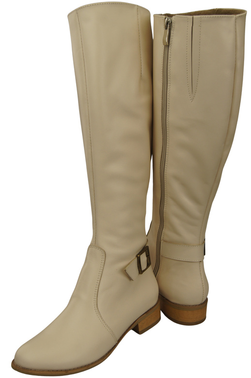 Women’s leather boots, lined officer boots, flat 225 ElitaBut