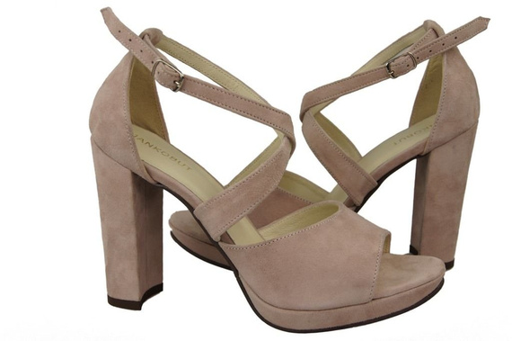 Obuwie Damskie Sandały Róż skóra naturalna Zamszowa 114 ElitaBut