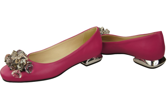 Women's Pumps with Crystals Flat Natural Leather 216 ElitaBut