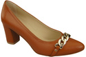 Classic Women's  Pumps Shoes made of Natural Leather with a Gold Decorative Chain 200 ElitaBut