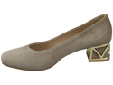 Comfortable Women's Shoes Pumps with Decorative Heel Natural Suede Leather 219 From ElitaBut