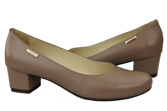 Obuwie Damskie Czółenka Skóra naturalna 116 Cappuccino ElitaBut