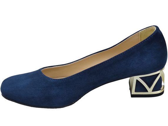 Comfortable Women's Shoes Pumps with Decorative Heel Natural Suede Leather 219 From ElitaBut