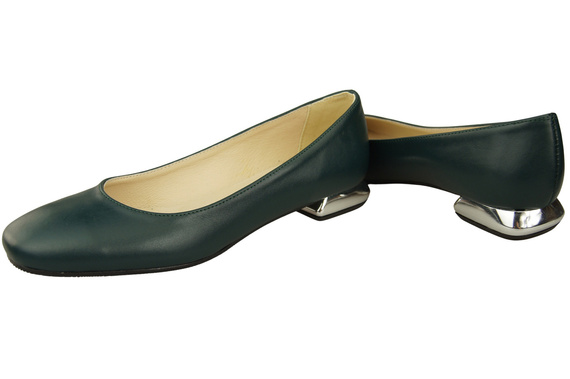 Flat Women's Shoes Pumps Decorative Heel Natural Leather 209 ElitaBut