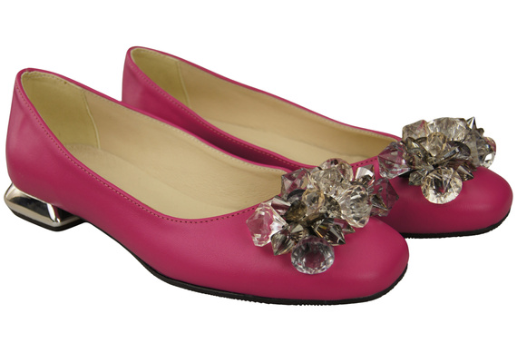 Women's Pumps with Crystals Flat Natural Leather 216 ElitaBut