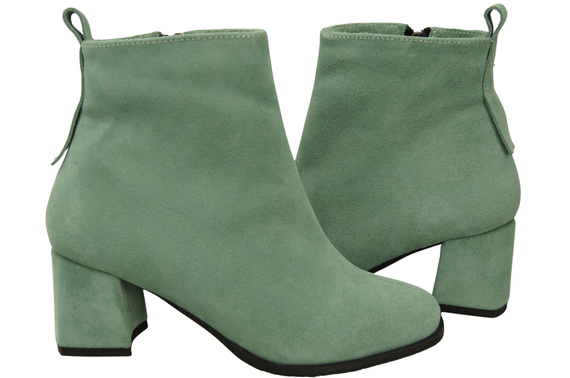 Women’s ankle boots in genuine suede leather, stable block heel, with zipper – 224 ElitaBut