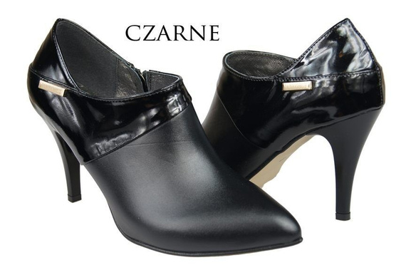 Obuwie Półbuty Damskie skóra naturalna Czarne 865 ElitaBut