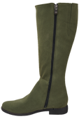 Obuwie Kozaki  Damskie Butelkowa Zieleń skóra naturalna Welurowa 153 ElitaBut