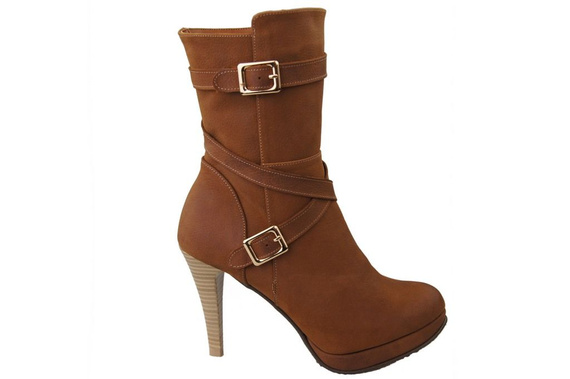 Obuwie Zima Botki Damskie skóra naturalna 981 Z