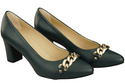 Classic Women's Pumps Shoes made of Natural Leather with a Gold Decorative Chain 200 ElitaBut