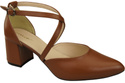 Elegant Leather Sandals with Open Sides on a Stable Heel 218 ElitaBut