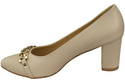 Classic Women's  Pumps Shoes made of Natural Leather with a Gold Decorative Chain 200 ElitaBut