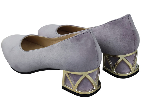 Comfortable Women's Shoes Pumps with Decorative Heel Natural Suede Leather 219 From ElitaBut